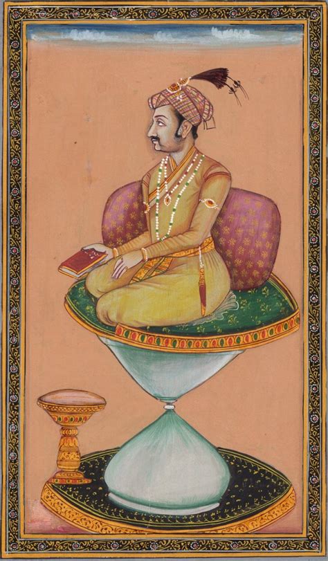 Mughal Miniature Painting Hand Painted Emperor Jahangir Watercolor