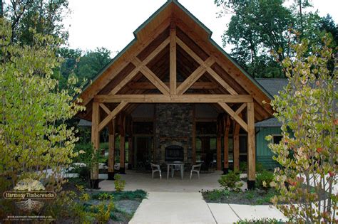 Custom Timber Frame Pavilion Old Orchard | Harmony TW | Timber frame pavilion, Outdoor pavilion ...