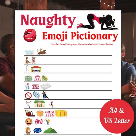 Naughty Emoji Pictionary Adult Game Naughty Party Game Etsy