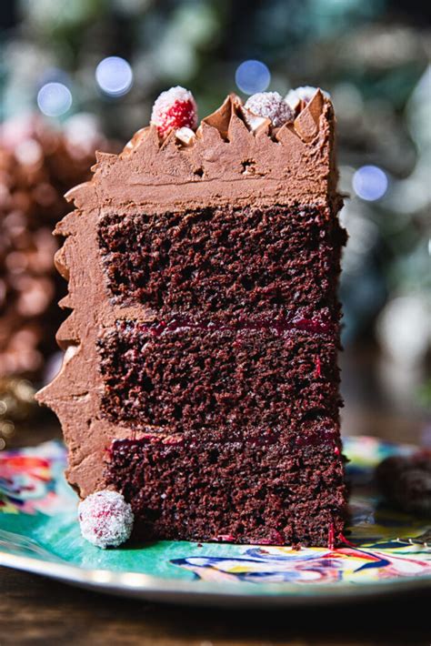 Christmas Chocolate Cake With Cranberries Vikalinka