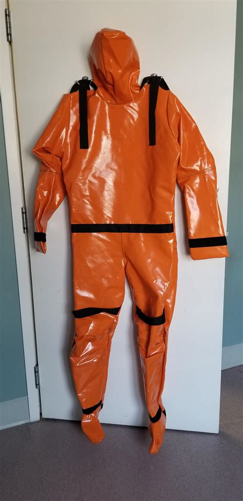 Rubberpvc Suit Found In Abandoned Hospital Wing Black Strips Are
