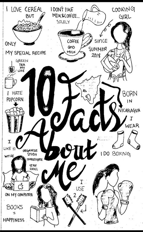 Journal 10 Facts About Me Drawing Interesting Things About Yourself