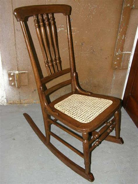 Antique Oak Cane Bottom Rocking Chair from Stockade 'n Stuff Antiques