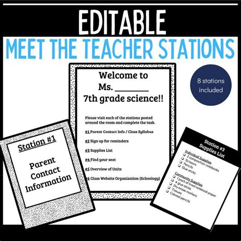 An Editable Poster With Information About The Teachers Station And