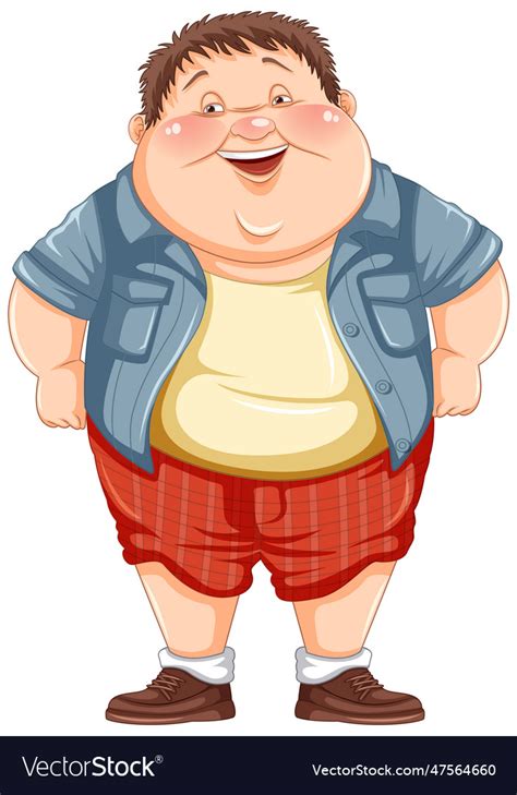 Fat Boy Cartoon Character Royalty Free Vector Image