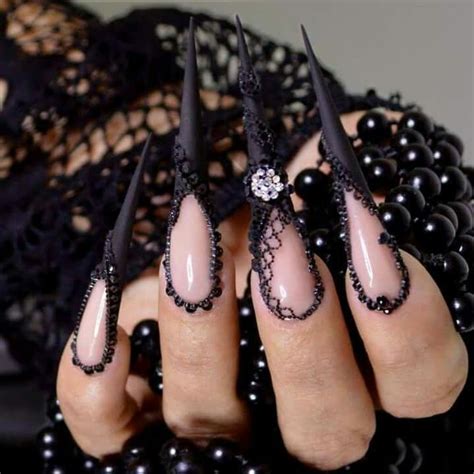 Nail Art Black Stiletto Gothic Nails Stiletto Nails Designs Goth Nails