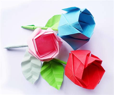 Diy Origami Rose Step By Step 16 Steps With Pictures Instructables