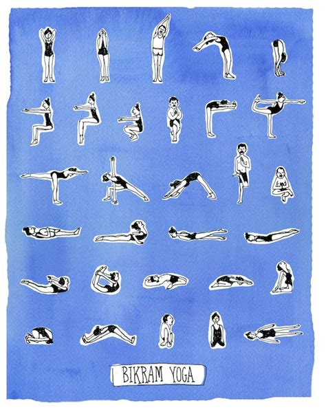 Bikram Yoga Postures Print Etsy