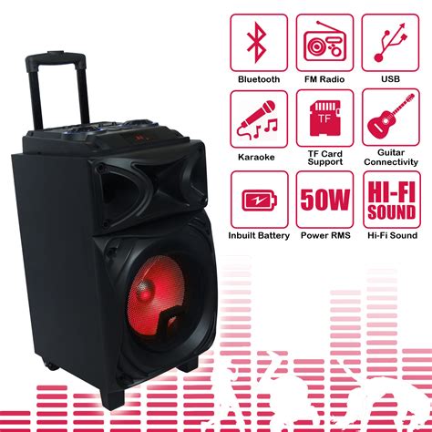 ibell ty350 10 inch 50w portable trolley speaker with pa system roaring party speaker with