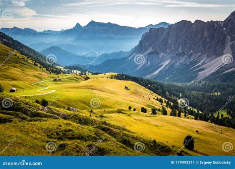 South Tyrol Alto Adige Mountain Range Alpine Landscape Italy Stock