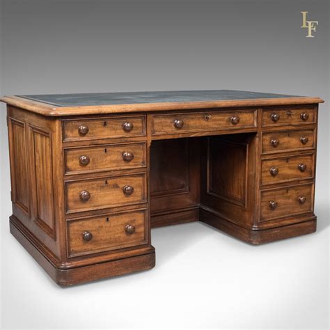 Get the best deals on wooden vintage/retro home office desks. Large Antique Pedestal Desk, English, Mahogany, Victorian ...