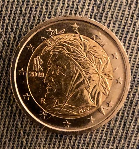 Coin 2 Euro Italy 2019 Dante Alighieri Rare Monete Fai Da Te