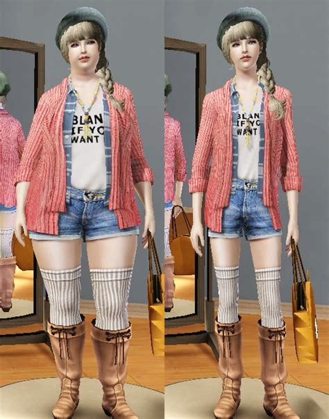 Js Sims 3 Layered Cardigan Outfit Set Outerwear