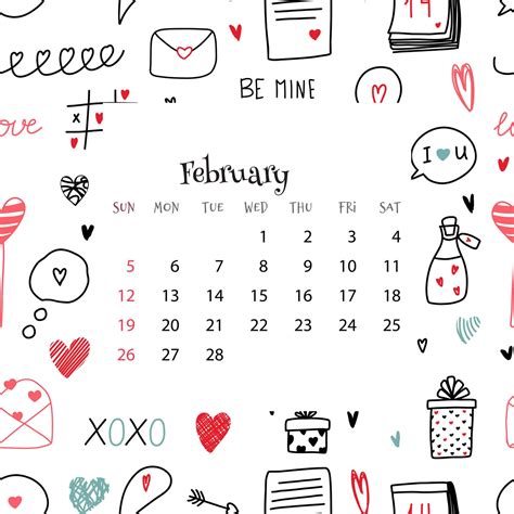 Download February Calendar Wallpaper