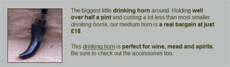 Medium Drinking Horn Viking Drinking Horns