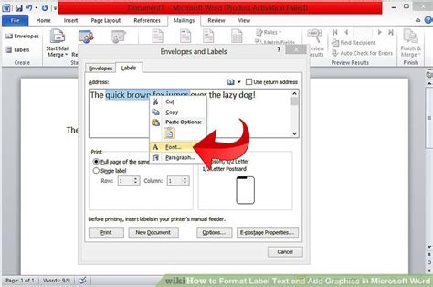 How To Format Label Text And Add Graphics In Microsoft Word