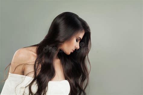 Brunette Woman With Long Perfect Shiny Hair Stock Image