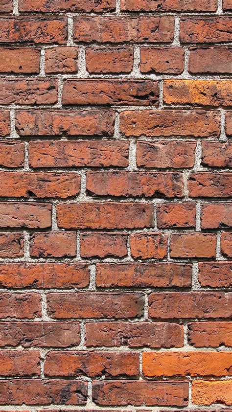 Download Wallpaper 1350x2400 Wall Bricks Brick Wall Texture Red