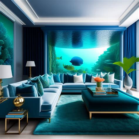 Lexica A Fantastical Living Room With An Underwater Theme