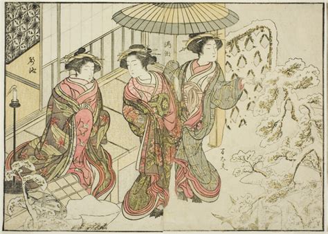 Courtesans Of The Nakaomiya From The Book Mirror Of Beautiful Women