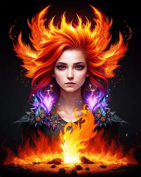 A Beautiful Elemental Fire Fairy A Ai Photo Generator Starryai