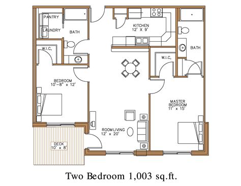 2 Bedroom House Plans Open Floor Plan With Garage ~ Abundantly