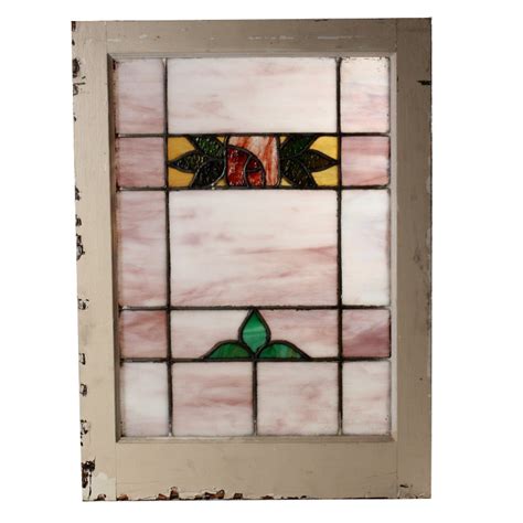 Beautiful Antique American Stained Glass Window With Rose C Early 1900s Nsg53 Rw For Sale