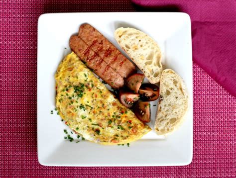 Breakfast Of Champions Ham And Veggie Omelet Recipe