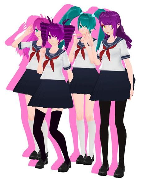 Mmd Yandere Simulator Basu Girlskokona Saki By Nyehnyehnyehmeow On