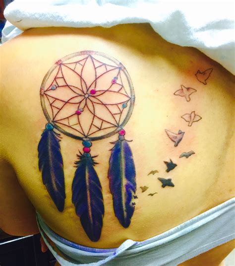 10.5cm(l)*6cm(w) tattoo application & removal instructions sparrow dandelion feather ballon cage find awesome ideas about 3 birds tattoo design for men and women. Dream catcher with silhouette birds | Dreamcatcher tattoo, Tattoos, Dream catcher