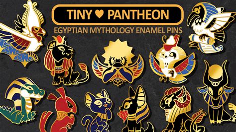 Tiny Pantheon Cute Egyptian Mythology Enamel Pins By Mamath — Kickstarter