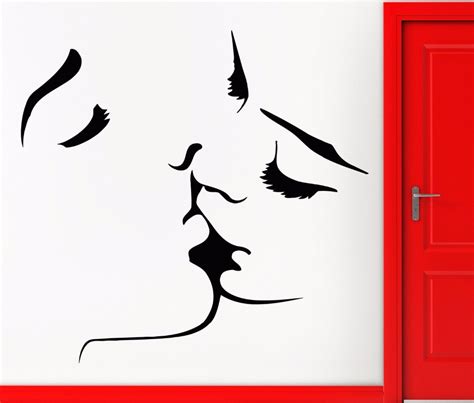 Kissing Couple Wall Stickers Home Decor Wedding Decoration Wall Art For