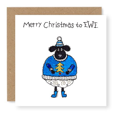 Christmas Card Sheep Christmas Card Funny Christmas Card Etsy