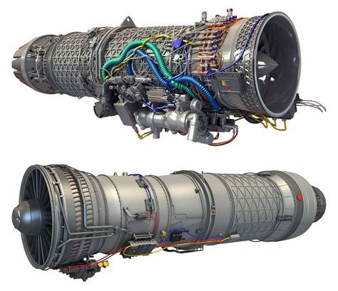 Military Turbofan Afterburning Engines 3d Model
