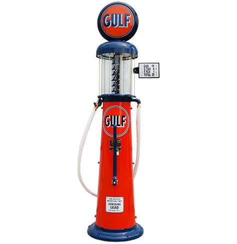 Wayne 615 Gulf 6 Gallon Gas Pump Orange And Blue Reproduction