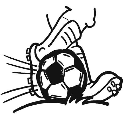 Soccer Coloring Page Foot Kicking Ball