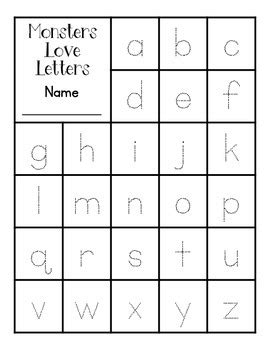Monsters Love Letters Find And Trace Alphabet Freebie TpT