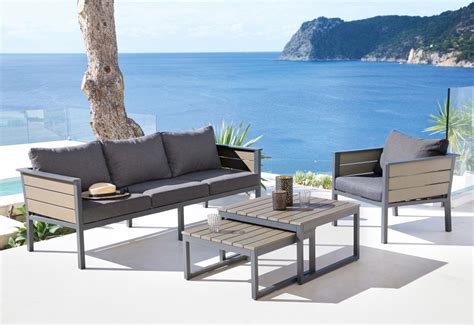 Before you know it, patio season will be here. Anthracite Grey Aluminium 3-Seater Garden Sofa Escale ...