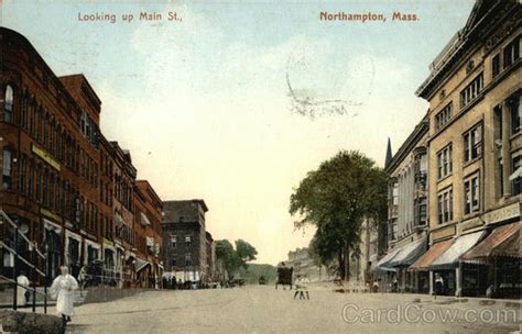 Looking Up Main Street Northampton Ma Postcard