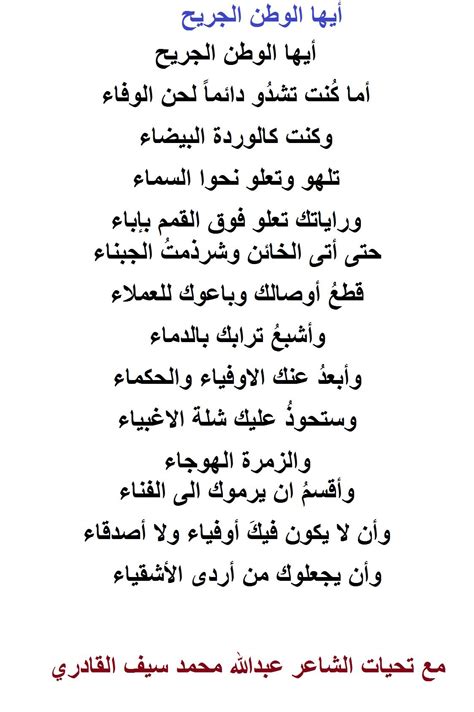 اجمل شعر عن الوطن