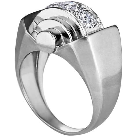 Rene Boivin Art Deco Paris Diamond Platinum Ring Platinum Diamond Rings Rings Platinum Ring