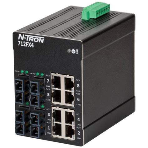 Red Lion N Tron 712fx4 Sc 12 Port Managed Industrial Ethernet Switch