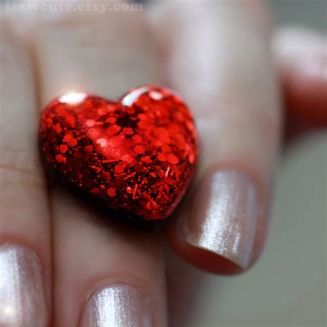 Red Glitter Hearts Etsy