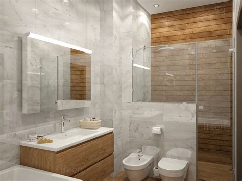 Дизайн стен в ванной 98 фото
