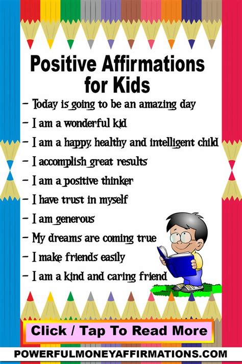 Positive Affirmations For Kids Positive Affirmations For Kids