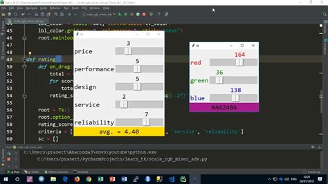 สอน Python 3 Gui การใช้ Scale Slider Widget ในการสร้างโปรแกรมผสมสี