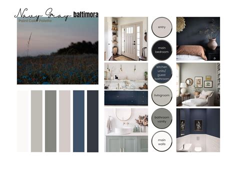 Blue Navy Gray Prepackaged Paint Palette Home Paint Colors Material