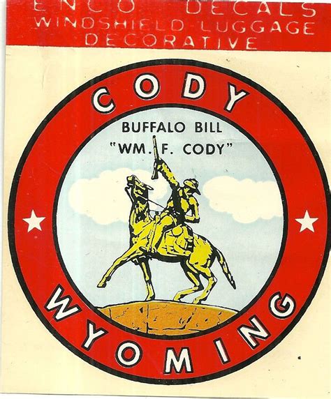 Vintage Decal For Cody Wyoming Wyoming Cody