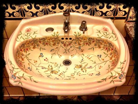 Painted Porcelain Sink Porcelain Painting Vintage Bathrooms