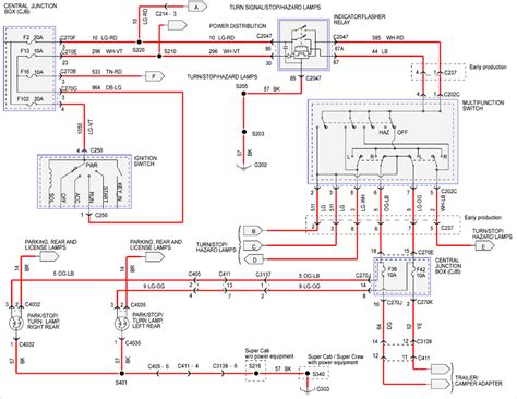 • route wires from the switch down the steering column and through the dash. Ford: wiring diagram..150 -05..Turn signal switch